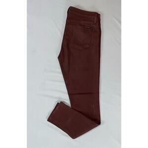 Hudson Krista Ankle Super Skinny Coated Stretch Jeans. Burgundy, Women's 28. EUC
